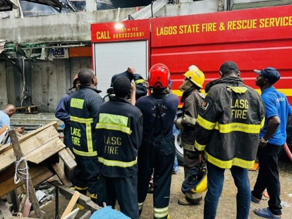 Fire guts residential building, church in Lagos