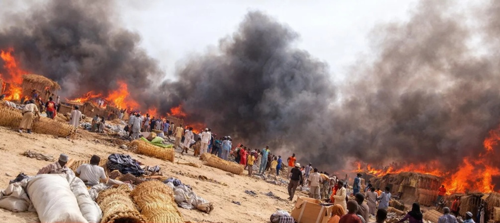 Fire guts over 100 thatched houses in Borno IDP camp 