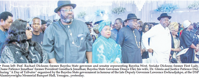 Jonathan, Diri, Dickson, pays tributes to Bayelsa Deputy Governor Ewhrudjakpo
