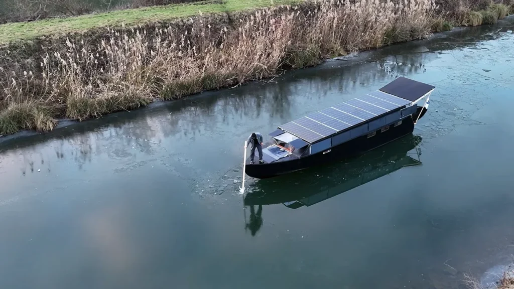 Man who spent 200 days building a solar-powered explorer yacht that can run forever takes it out for its maiden voyage