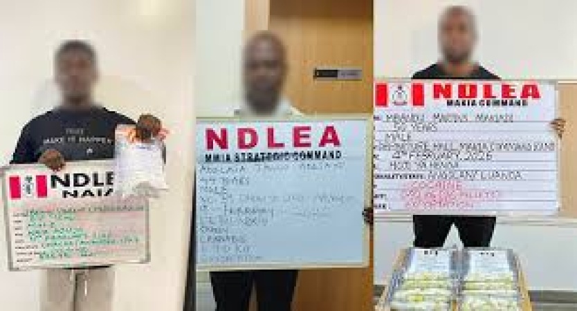 NDLEA arrests China-based businessman, 2 Angolans with 236 cocaine wraps
