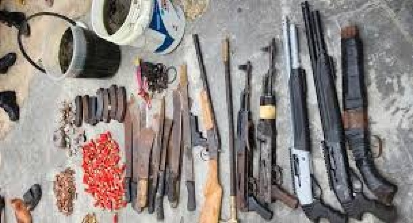 Police uncover suspects` armoury, recover weapons in Delta