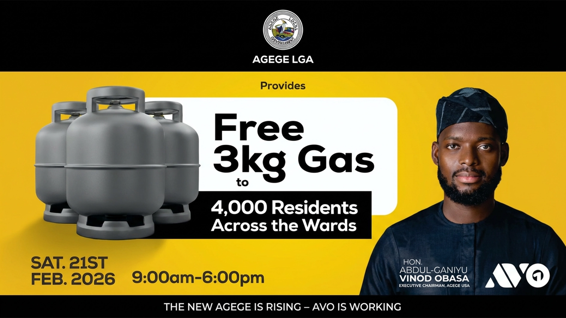 Netizens kick as Obasa gives 3kg gas to aid 4,000 Agege residents