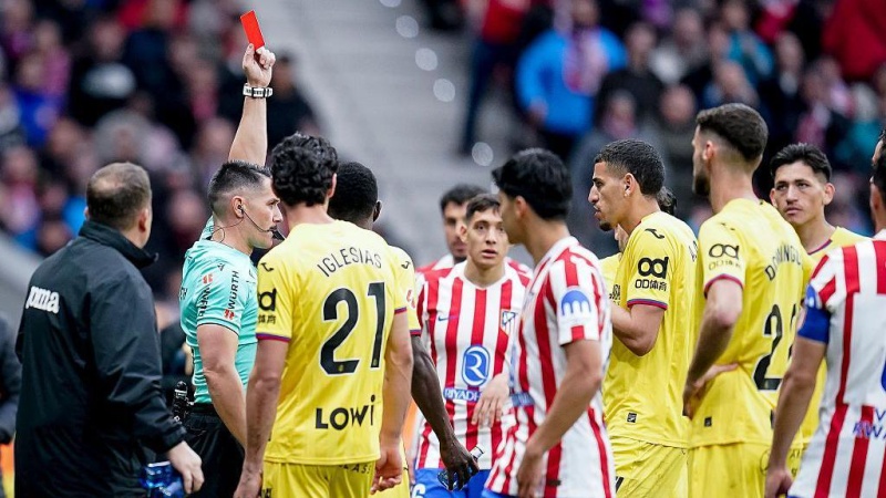 La Liga star sent off for grabbing Atletico Madrid player's genitals during match 