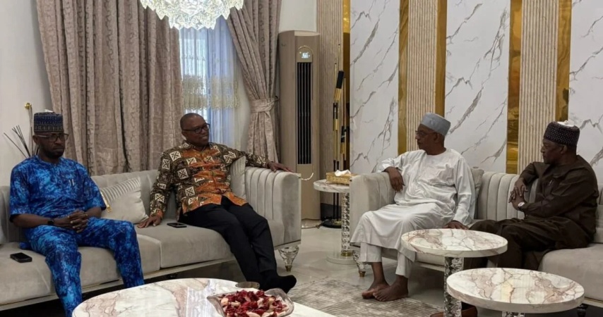 Peter Obi visits ex-AGF Malami in Abuja hours after release from custody