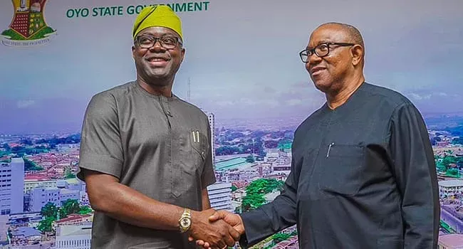JUST IN: Peter Obi meets Makinde in closed-door meeting hours after visiting Jonathan