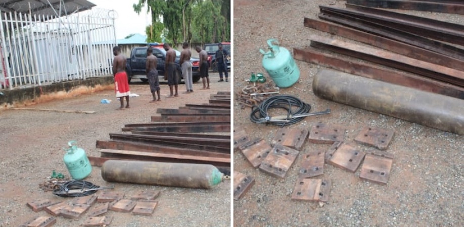  NSCDC arrests five notorious railway vandals, recovers cut rails