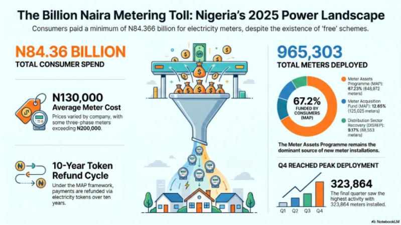 Nigerians pay N84.36bn for meters in 2025