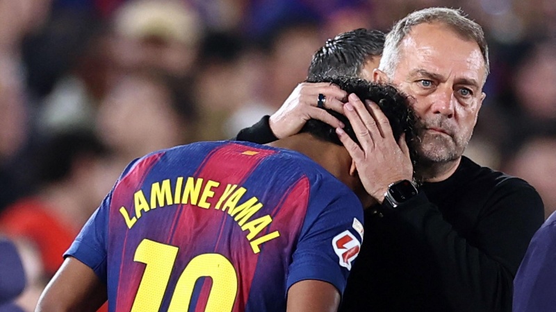 Lamine Yamal injures himself scoring penalty in Barca win