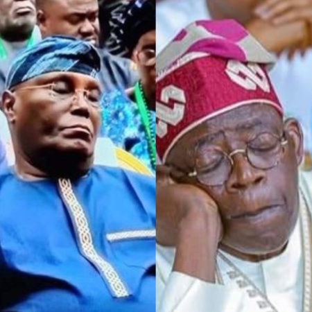Social Media users dig up pictures of Tinubu sleeping publicly to counter narrative on Atiku