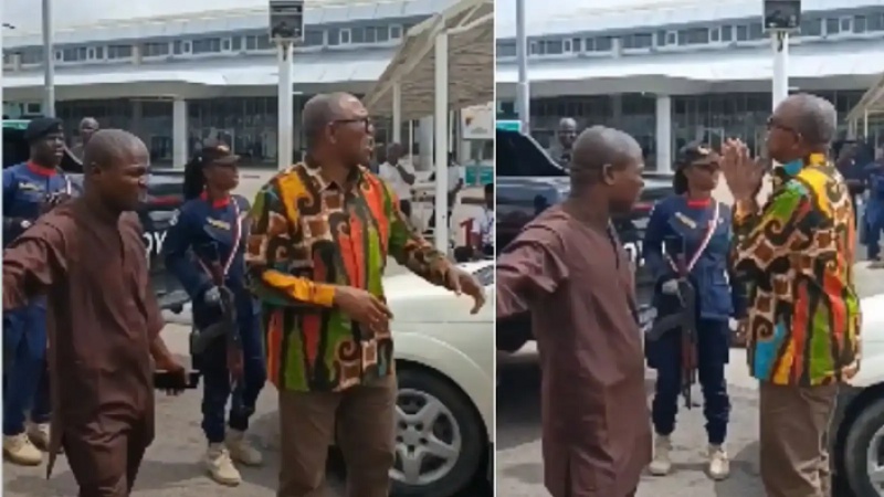 Peter Obi spotted settling fight between two drivers at airport