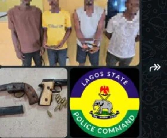 Police nab four suspected cultists, recover guns in Lagos midnight raid