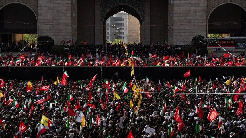 Thousands gather in Iran as week-long funeral rites begin for slain supreme leader Khamenei