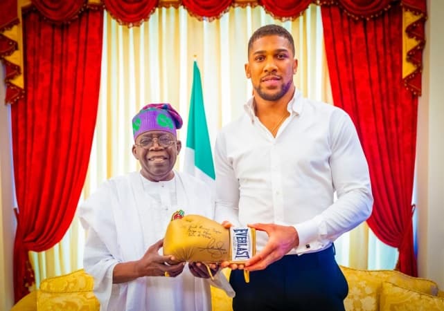 Anthony Joshua visits President Tinubu