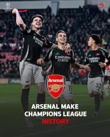 Nwaneri, Lewis-Skelly inspire Arsenal's demolition of PSV in one-sided Champions League clash