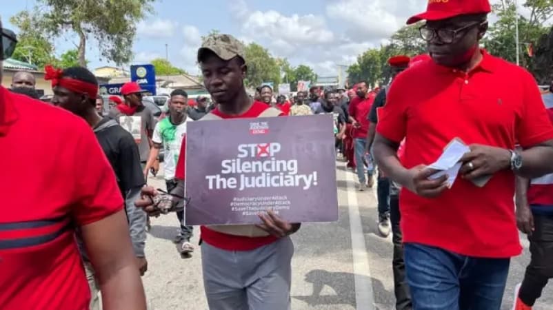 Ghana protesters accuse president of power grab after chief justice’s suspension