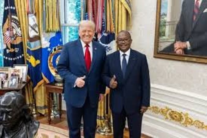 Trump praises ‘good English’ of Liberian president, prompting criticism across Africa