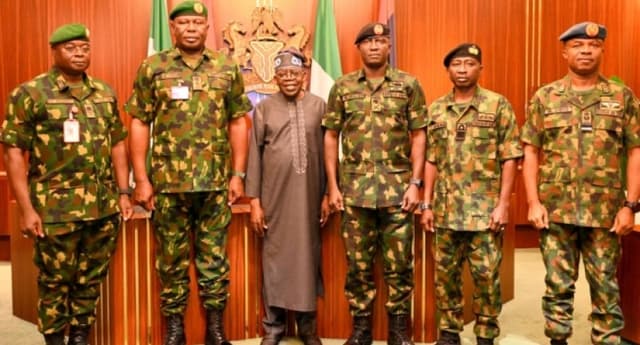 Tinubu decorates new service chiefs, urges them to deal with security threats