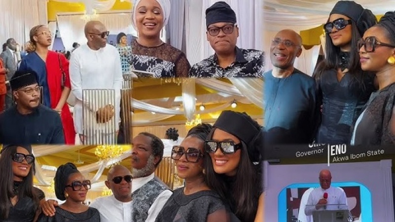 Amaechi, Elumelu, Genevieve Nnaji attend Ojy Okpe’s father’s service of songs