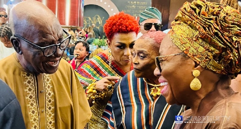 PHOTOS: Burna Boy, family, friends celebrate granddad Pa Benson Idonije at 90