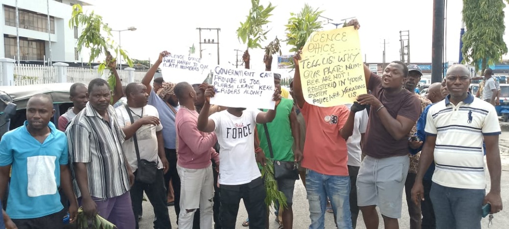 Tricycle riders protest alleged police extortions, harassment in Warri