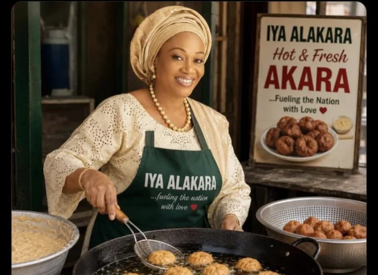 Tinubu media centre posts AI image of Remi Tinubu selling akara